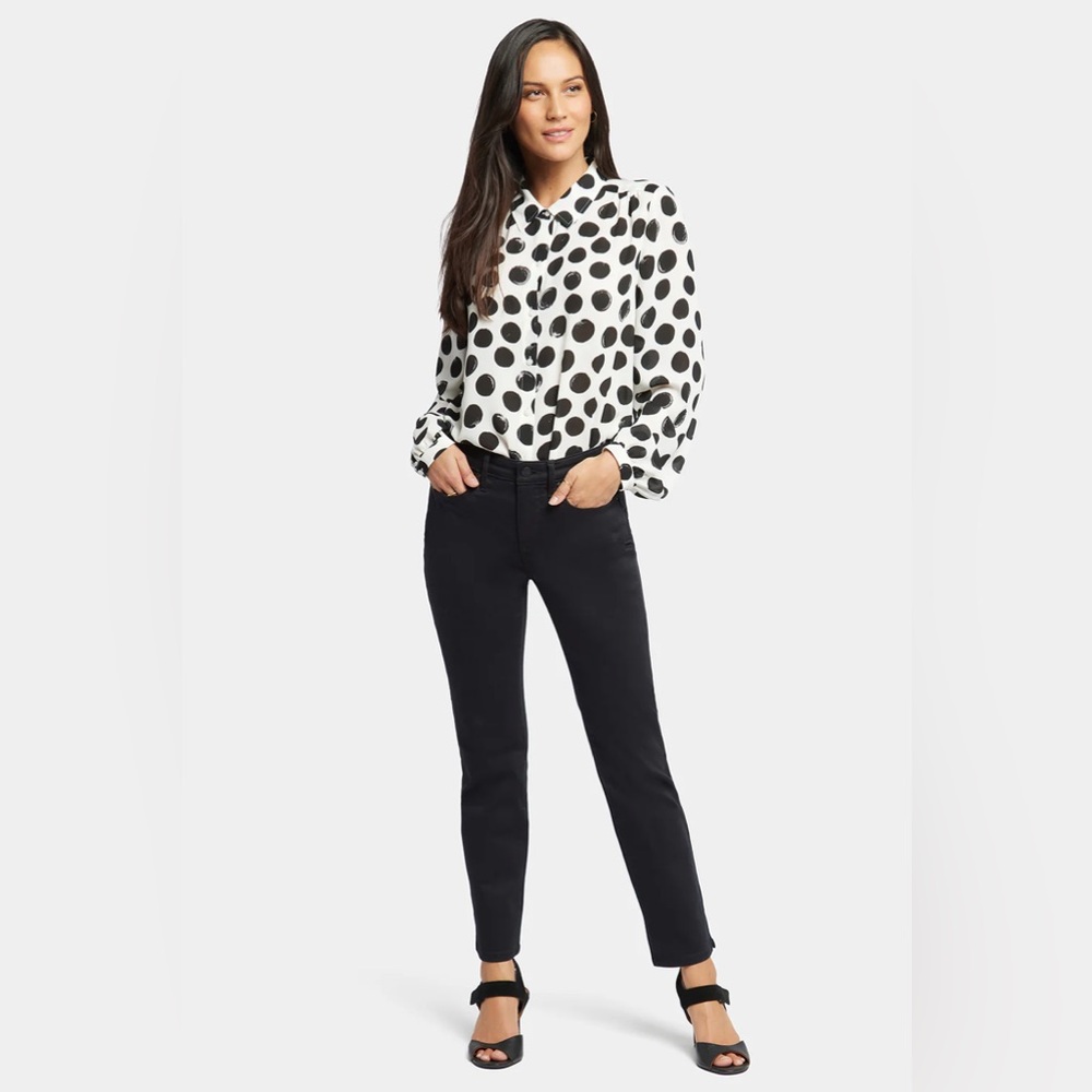 NYDJ Sheri Slim Ankle Jeans, size 12. Riveted ankle slit detail.